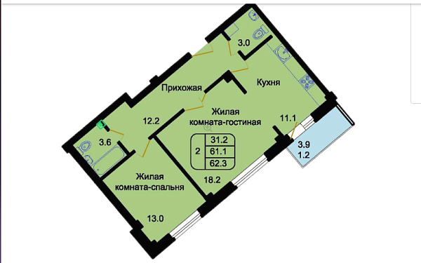 Продажа двухкомнатная квартира - Александровский проезд 10